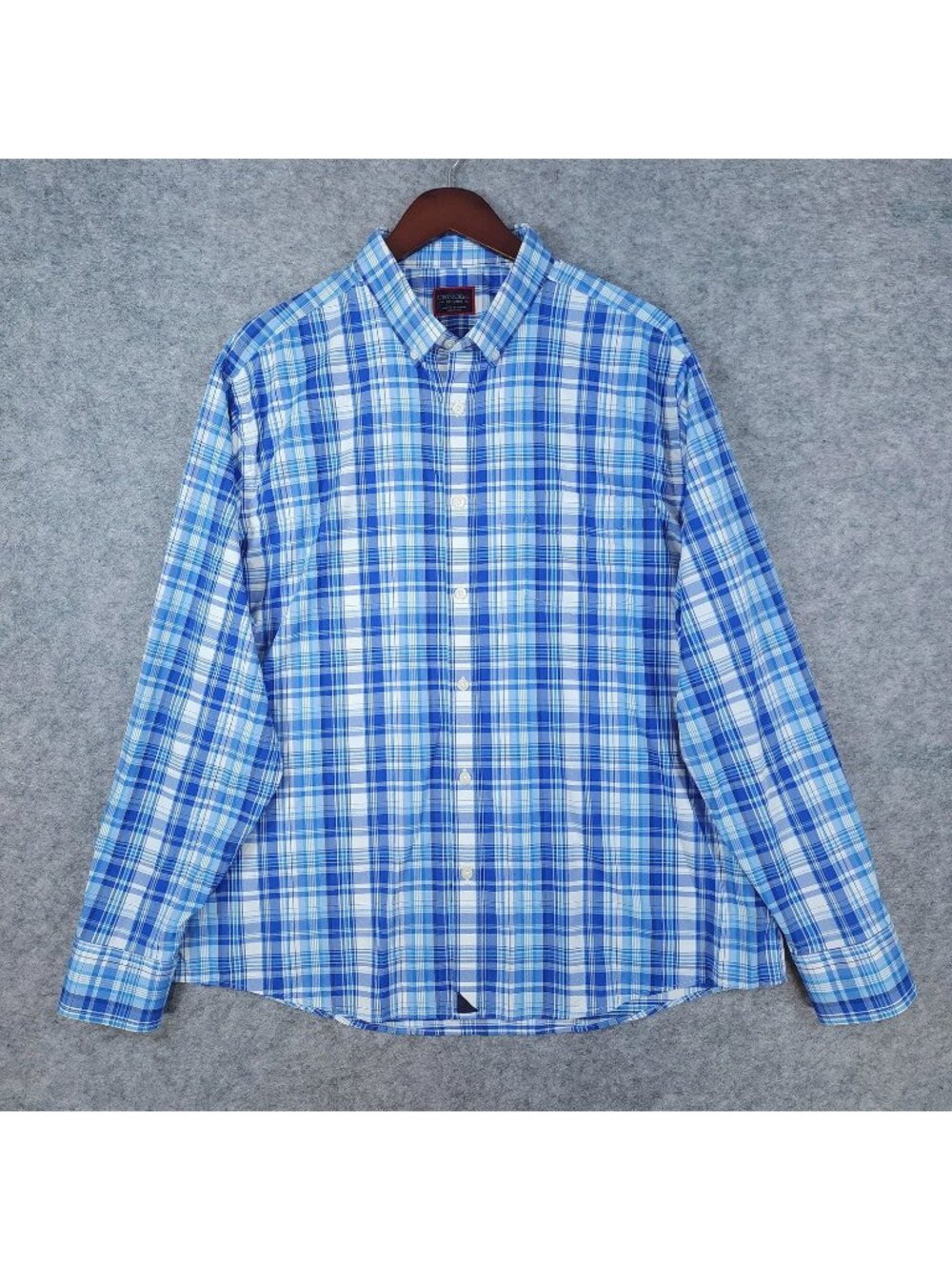 UNTUCKit Tramonti Performance Button Down Shirt Mens XXL 2XL Blue Plaid Stretch
